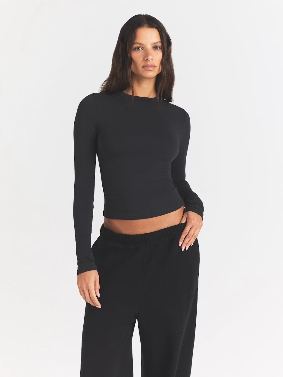 Skims Long Sleeve Cotton Jersey Top